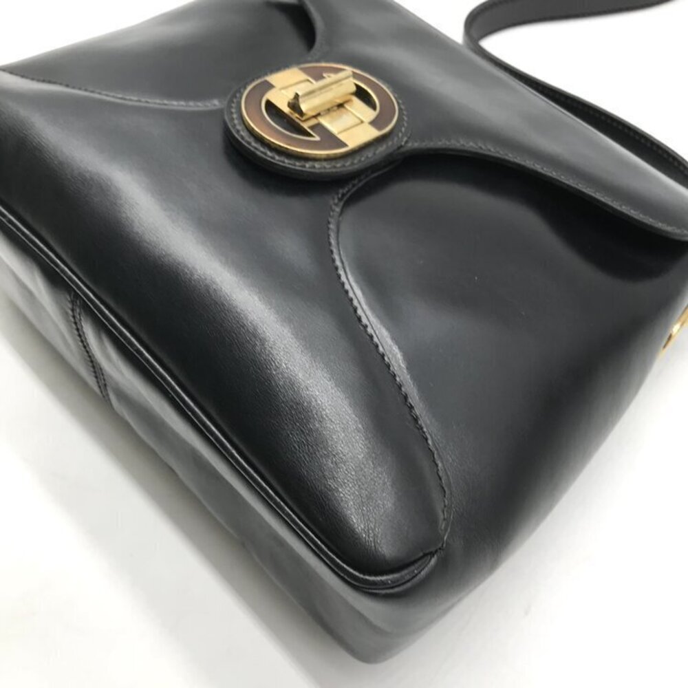 GUCCI Leather Shoulder Bag Black Handbag - Picture 6 of 10